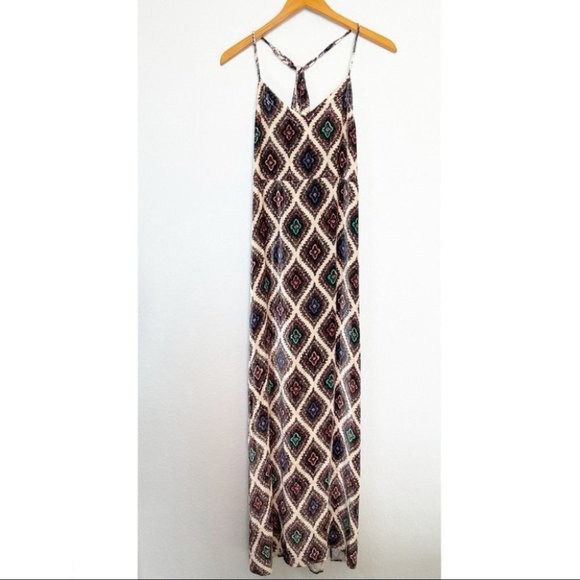 Chaser Velvet Paisley Maxi Sun Dress Size Small Halter Back Sleeveless EUC Tan - Picture 2 of 7